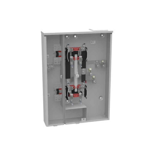 Milbank U2862-X 4-5 Terminal Ringless Meter Socket Large Closing Plate 2 Position 2-200 Ampere Main Breaker Provision