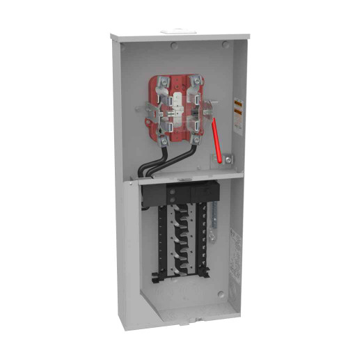 Milbank U5872 4 & 5 Terminal Ringless Meter Socket - Small Closing Plates, Lever Bypass with 200A Main Breaker and 20 Branch Circuits