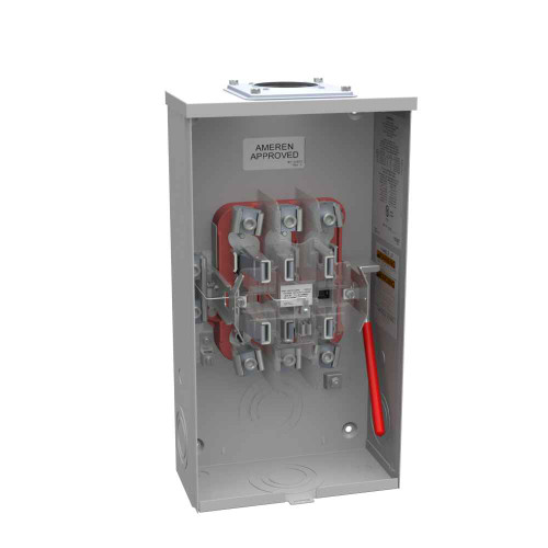 Milbank U9700-RRL 7 Terminal Ringless Large Hub Open Adapt To Small Hub Open Lever Bypass - 200A Network Service, Utility Grade