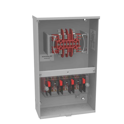 Milbank UC4966-O-WC-21-NST G90 Galvanized Steel 13 Terminal Ringless Meter Socket, Type 3R, Plain Top, Nstar Massachusetts