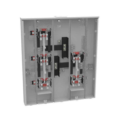 Milbank U2865-X 4 Terminal Ringless Meter Socket Large Closing Plate 5 Position 5-200 Ampere Main Breaker Provision