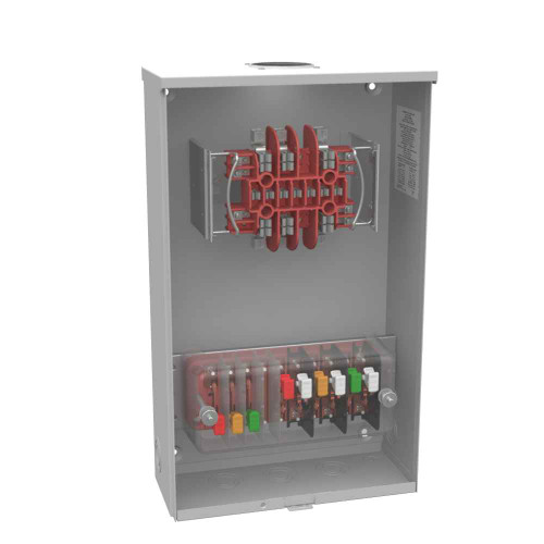 Milbank UC3913-RL-WC-11 13 Terminal Ringless Small Hub Open With Cover Test Switch Prewired