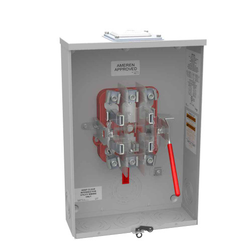 Milbank U9581 5 Terminal Ringless Meter Socket - Quadplex Ground, Lever Bypass Configurations