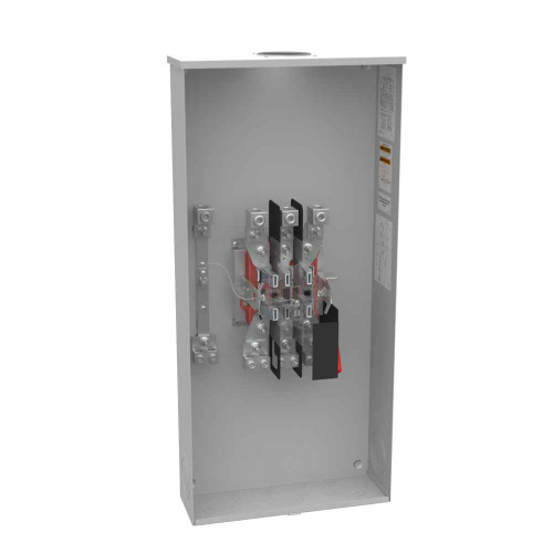 Milbank UAP4342–UAP4362 5 & 7 Terminal Ringless Meter Socket - Large Hub Open, Lever Bypass, Aluminum Painted Configurations