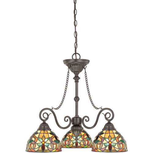 Quoizel  Transitional Chandelier tif vint brnz 3lts QZL-TFKM5103