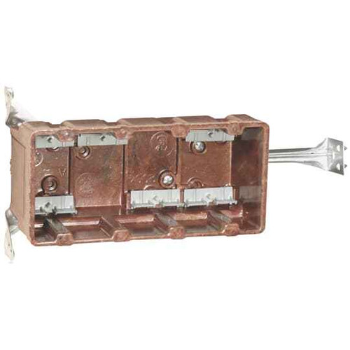Carlon 4-Gang Non-Metallic Box 60 Cu In with High Clamps and Bracket - New Work Electrical Box
