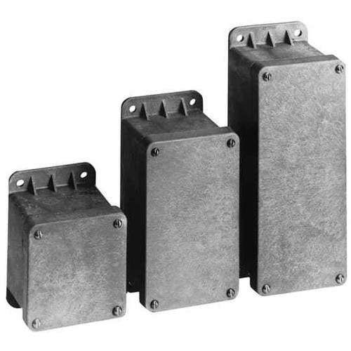 Carlon Circuit Safe Pushbutton Enclosure – three sizes shown with blank narrow covers, thermoplastic, UL listed