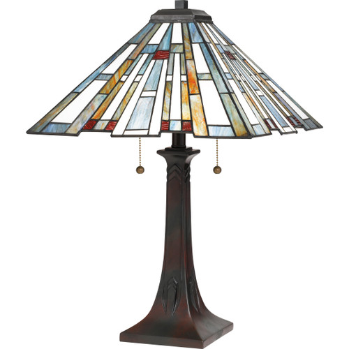 Quoizel QZL-TFMK6325 Traditional Table lamp tiffany 2 light valiant bronz