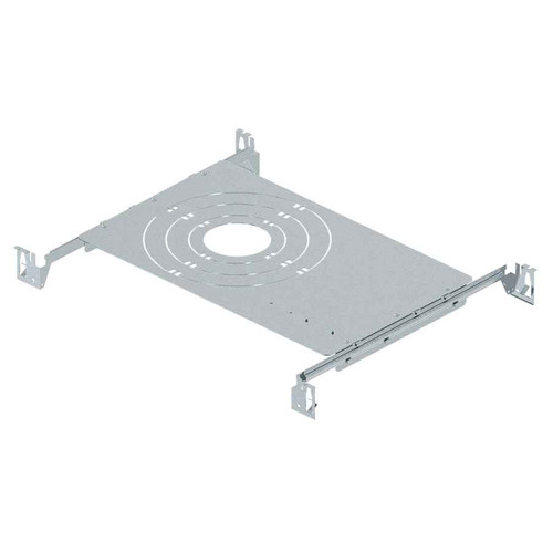 RAB Mounting Plate for WFR 3", 4", 6", 8" Wafer Downlights - Gray Finish, with adjustable bar hangers, no backplate installed