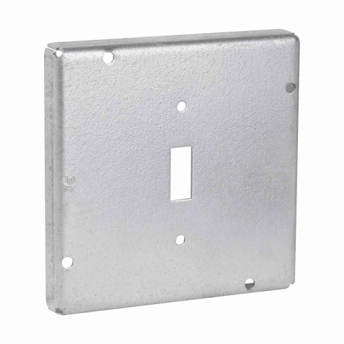 Eaton Crouse-Hinds 4-11/16" Steel Square Surface Covers, Raised Surface, For One Toggle Switch, 9.0 Cubic Inch Capacity