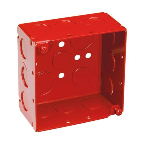 Crouse-Hinds 4" Square Outlet Box - Red Welded Steel Construction