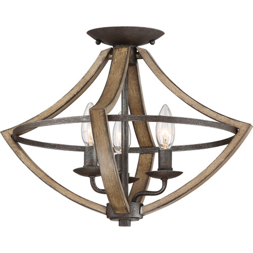 Quoizel  Transitional 3 lgt semi flush QZL-SHR1716