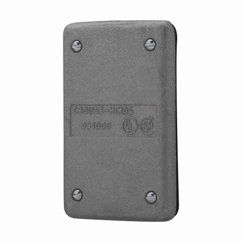 Eaton Crouse-Hinds DS100G Single-Gang Blank Cover, Cast Aluminum, Gasket Seal