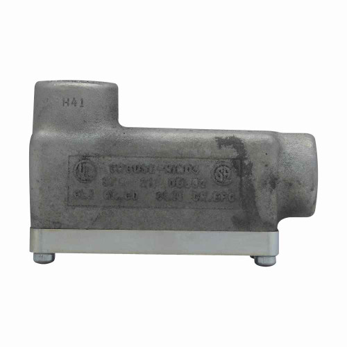 Eaton Crouse-Hinds Condulet OE Conduit Outlet Body with Cover, Feraloy Iron Alloy, LB shape