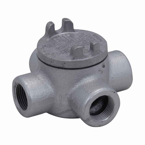 Eaton Crouse-Hinds Condulet GUAX Series Feraloy® Iron Alloy, X Shape Conduit Outlet Boxes with Cover