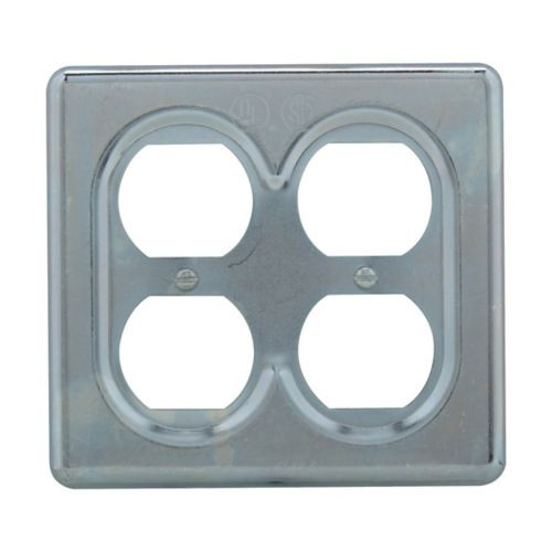 Crouse-Hinds S Series Two-Gang Duplex Receptacle Cover - Sheet Steel Surface Mount for Grounding Receptacles