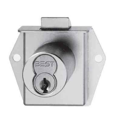 BEST 5L Series Standard Cabinet Lock with 7-Pin Housing, Mortise Mount, Dead-Locking Latch, Satin Chrome