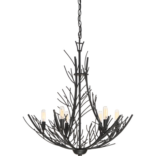 Quoizel QZL-THL5006 Transitional Chandelier 6 lgt mercado black