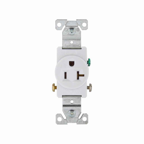 Eaton Commercial Specification Grade Single Receptacle 20A 125V 5-20R Side Wire White