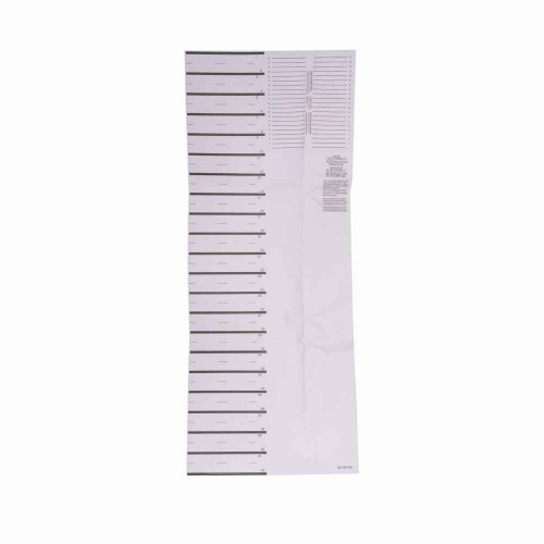 Eaton BRMS circuit marking strip shown flat, pre-printed with blank circuit label rows for BR loadcenter cover door installation, UL Listed