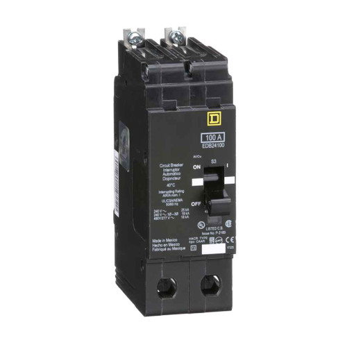 Schneider Square EDB Series Thermal-Magnetic Circuit Breakers — 1-, 2- & 3-Pole, 15–90A, 480Y/277V A