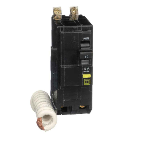 Schneider Mini Circuit Breaker, QO, 25A, 2 Pole, 120/240VAC, 10kA, Bolt On