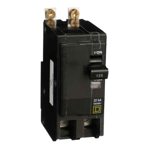 Schneider Mini Circuit Breaker, QO, 2 Pole, 120/240VAC, 22kA, Bolt On