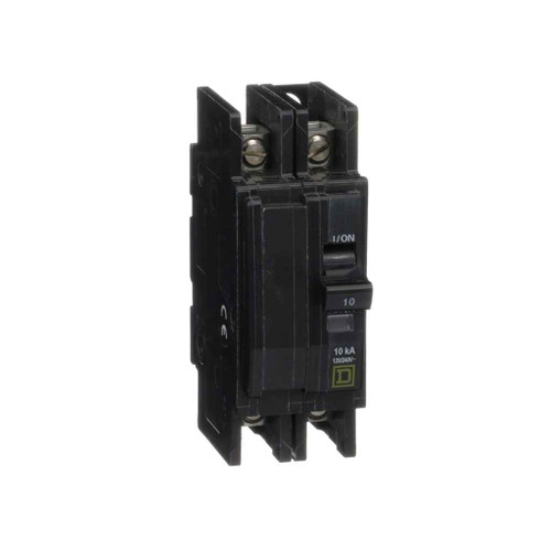Schneider Mini Circuit Breaker, QOU, 10A, 2 Pole, 120/240VAC, 10kA