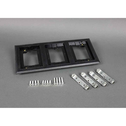 Wiremold Three-Gang Nonmetallic Carpet Flange 5.75" x 13" Black Plastic Floor Cable Management System