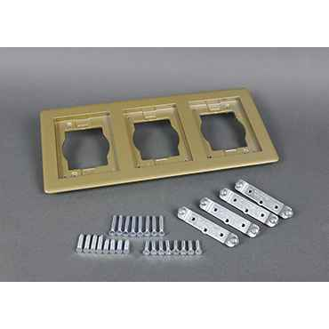 Wiremold Walkerduct Pro Series Three-Gang Aluminum Floor Flange with Powder Coat Finish - 13.187" x 6.166" Carpet and Tile Compatible