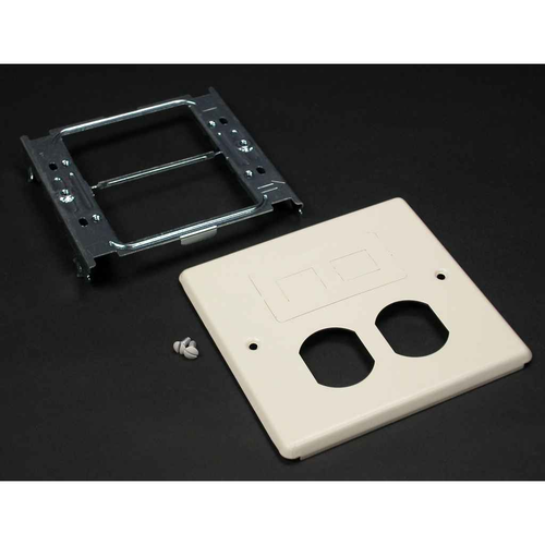 Wiremold 4047 Series Two-Gang Steel Electrical Cover 4.75" x 5.13" x 0.75" for Modular Furniture Applications