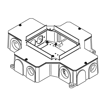 Wiremold RFB4 Series Multiservice Cast Iron Recessed Floor Boxes