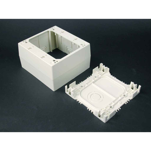 Wiremold High Capacity Steel Device Box - Double Capacity 4.88" Square Ivory Electrical Enclosure