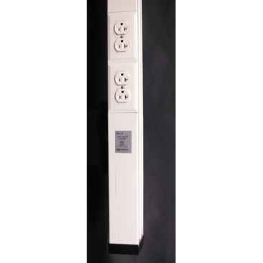 Wiremold Steel Tele-Power Pole 125.98 in 2.75 in Width Ivory Professional Power Distribution System