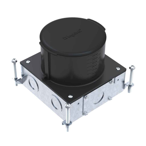 Wiremold Ratchet-Pro RPSFB Series Dual Service Floor Box - 6.1" x 7.0" x 6.812" PVC/Steel Concrete Installation