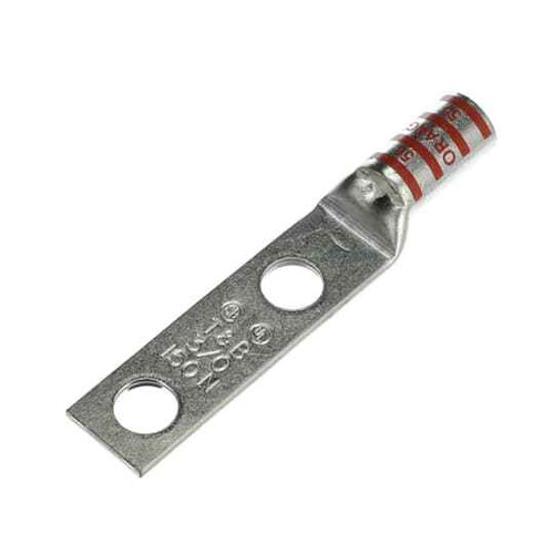 Color-Keyed Copper Compression Lug - Two-Hole Lug, Long Barrel