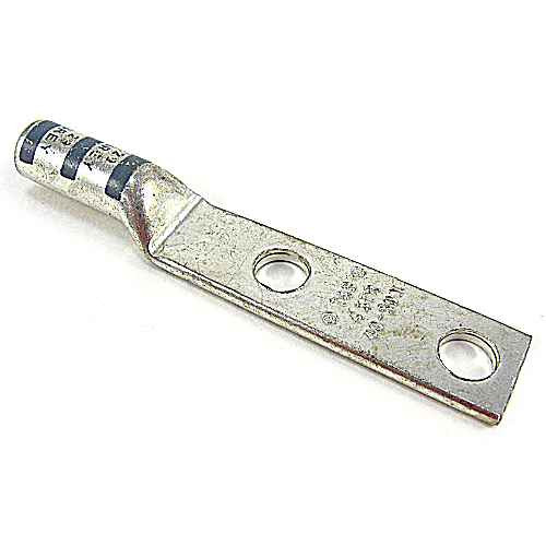 Color-Keyed Two-Hole Compression Lugs #4 AWG – Long Barrel Copper Lugs, Gray