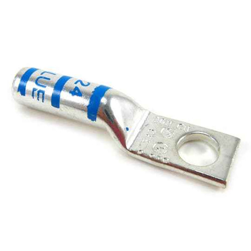 Color-Keyed Copper Compression Lugs #6 AWG – One-Hole, Long-Barrel Lugs - Blue