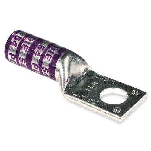 Color-Keyed Copper Compression Lugs 4/0 AWG – One-Hole, Long-Barrel Lugs - Purple
