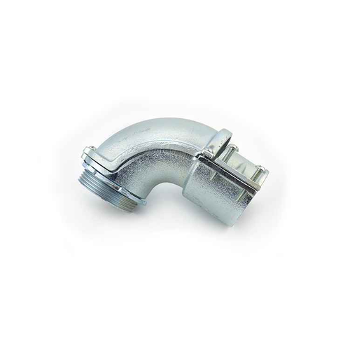 Bridgeport Fittings 807 Series 90° Flexible Metal Conduit Connectors - Malleable Iron with Insulated Throat