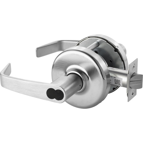 Corbin Russwin Grade 1 Classroom Newport Cylindrical Lever, Large Format IC 6-Pin Prep with Disposable Plastic Core, (Less LFIC CR8000 Core), 2-3/4in Backset, ANSI Strike SA114