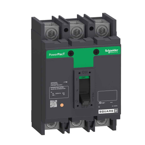 Schneider Q-Frame Molded Case Circuit Breaker — 3-Pole, 70–225A Thermal-Magnetic
