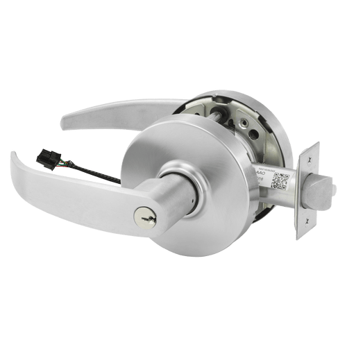 Sargent 10XG7 Series - Electromechanical Field Selectable Fail Safe / Fail Secure 12 / 24 Volt DC Cylindrical Lever Lock Grade 1 with L Rose with LA Keyway KD and ASA Strike