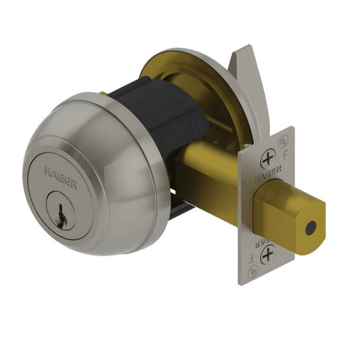 Hager 3214 Grade 2 Double Cylinder Deadbolt, Conventional Cylinder, 6 Pin, Schlage C Keyway, Keyed Different