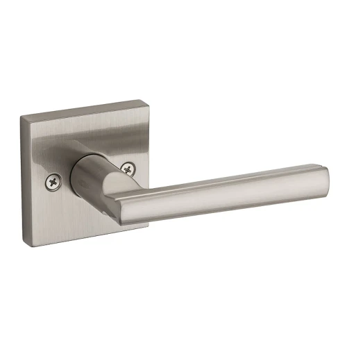 Kwikset Montreal Lever with Square Rose Half Dummy in Satin Nickel