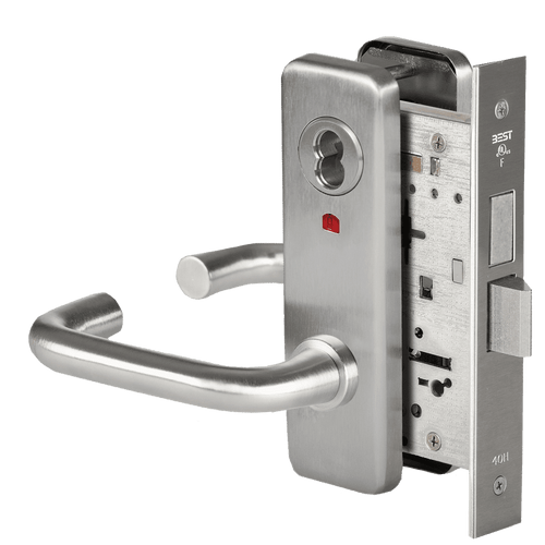 BEST 45H Series (IND - Intruder Function) - Escutcheon Trim Heavy Duty Mortise Lock with Visual Keyed Indicator, SFIC Housing Less Core