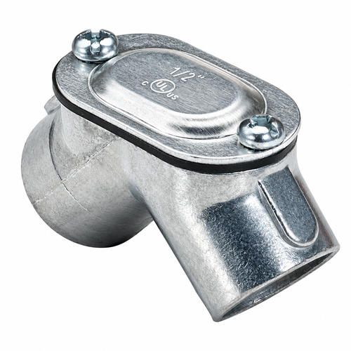 Topaz Lighting 351-353 Rigid 90° Pull Elbow with Neoprene Gasket, Zinc Die-Cast