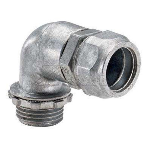 Topaz Lighting Compression 90° EMT Elbow Connector, Zinc Die-Cast