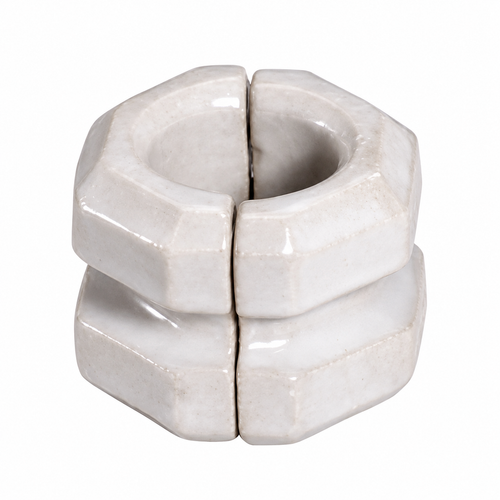 Topaz Lighting Victor Split Glazed Knob, Porcelain Insulator for Temporary Lighting