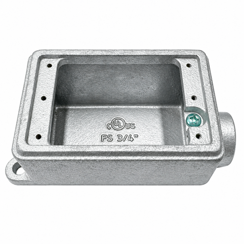 Topaz Lighting FS Single-Hub Conduit Box, Malleable Iron, Hot-Dip Galvanized